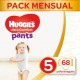 Huggies® Ultra Comfort Pañal Braguita Talla 5 (12-17 kg) – 68 pañales braguita