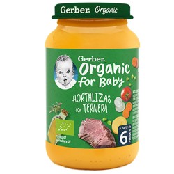 Tarrito puré Organic Hortalizas con Ternera 190g GERBER