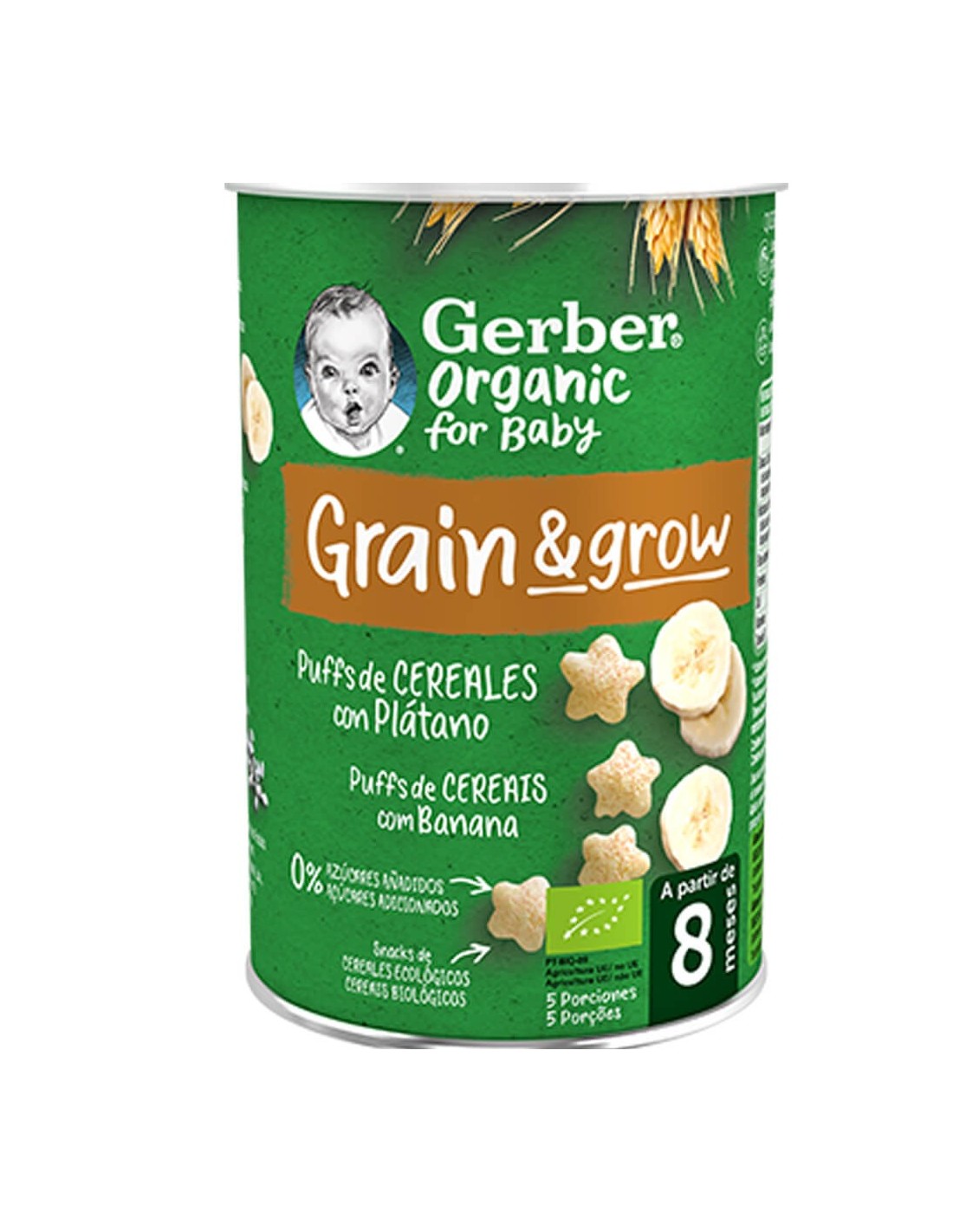 Puff Snack Organic [ plátano ] 35 g GERBER Nappy.es