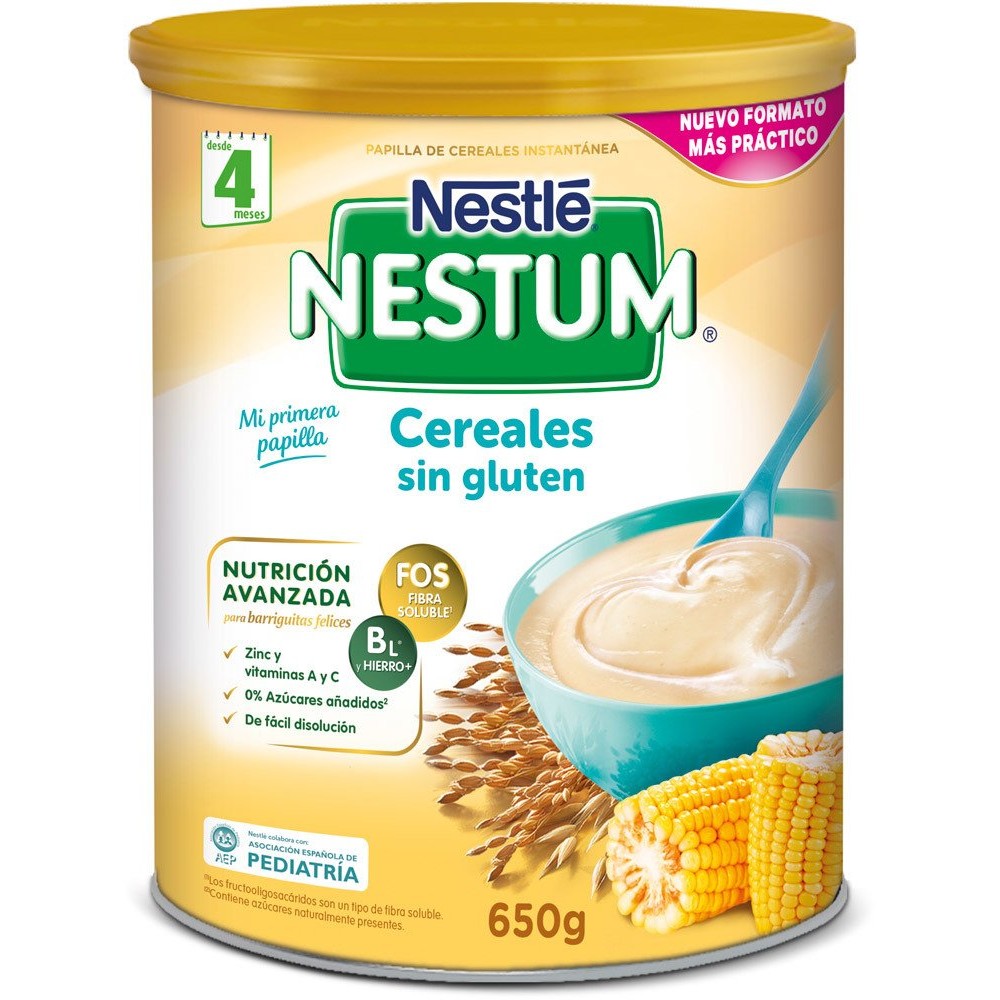 papilla de cereales nestum creales sin gluten 600 gr. +4m